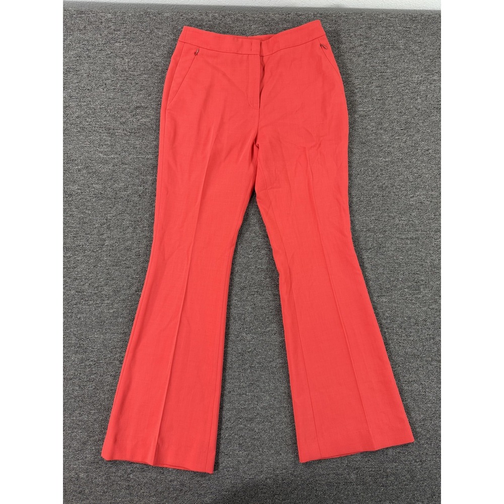 Akris Pants Womens 6 Red Wool Blend Flare Bootcut Lined‎ Dress Trousers Tailored
